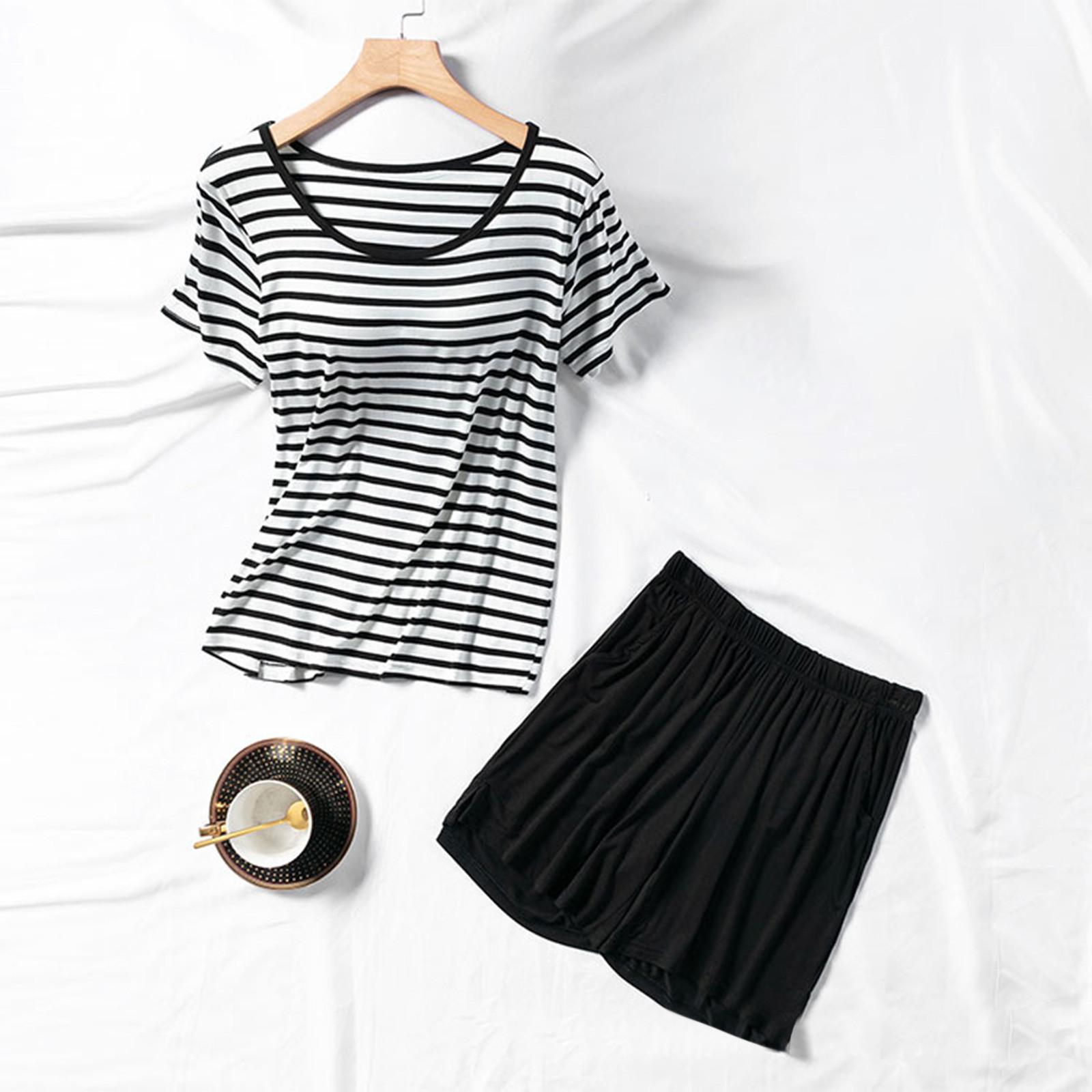 

Women s summer loose beach vacation leisure round neck vest elegant shirt short sleeve shorts M чёрный