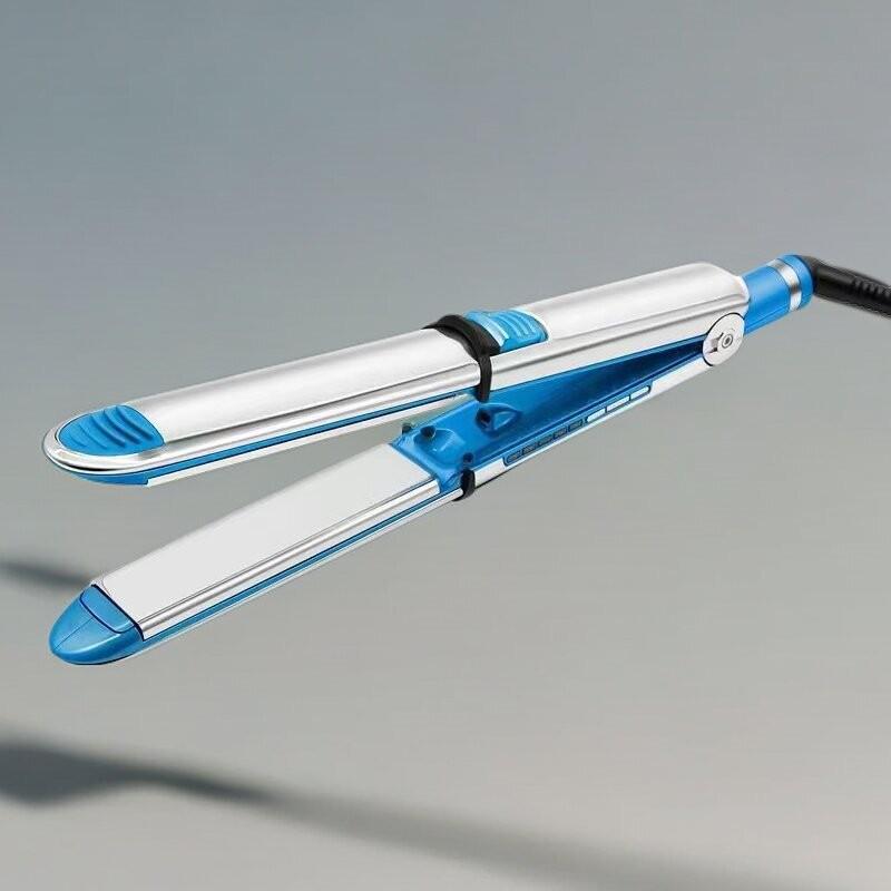 Stainless Steel 2-in-1 Electric Hair Straightener & Curler with Constant Temperature Control Pink US Plug