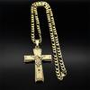 Christian Jesus Cross Crucifix Necklace for Man Women Stainless Steel Gold Color Bible Men's Chain Prayer Baptism Gift Jewelry
