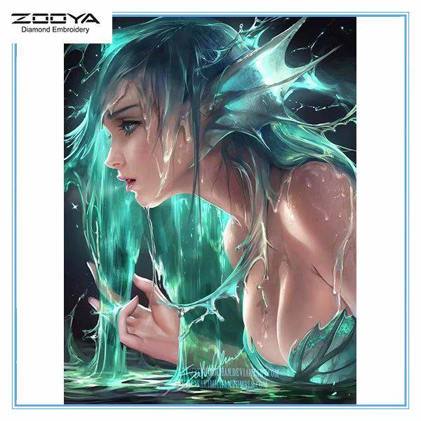 

ZOOYA DIY 5D Полный квадратный горный хрусталь Красота Девушка Алмазная вышивка Картина Вышивка крестом Домашний декор
