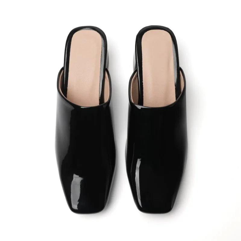 Fashion New Summer Candy Colored Low Heel Outdoor SlippersEuropean and American Women's Simple and Fashionable Coarse Heel Sandals
