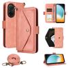 For Xiaomi Redmi A5 4G (171.7mm)/Poco C71 4G Leather Case Magnetic Closure Wallet Stand Phone Cover with Crossbody Strap