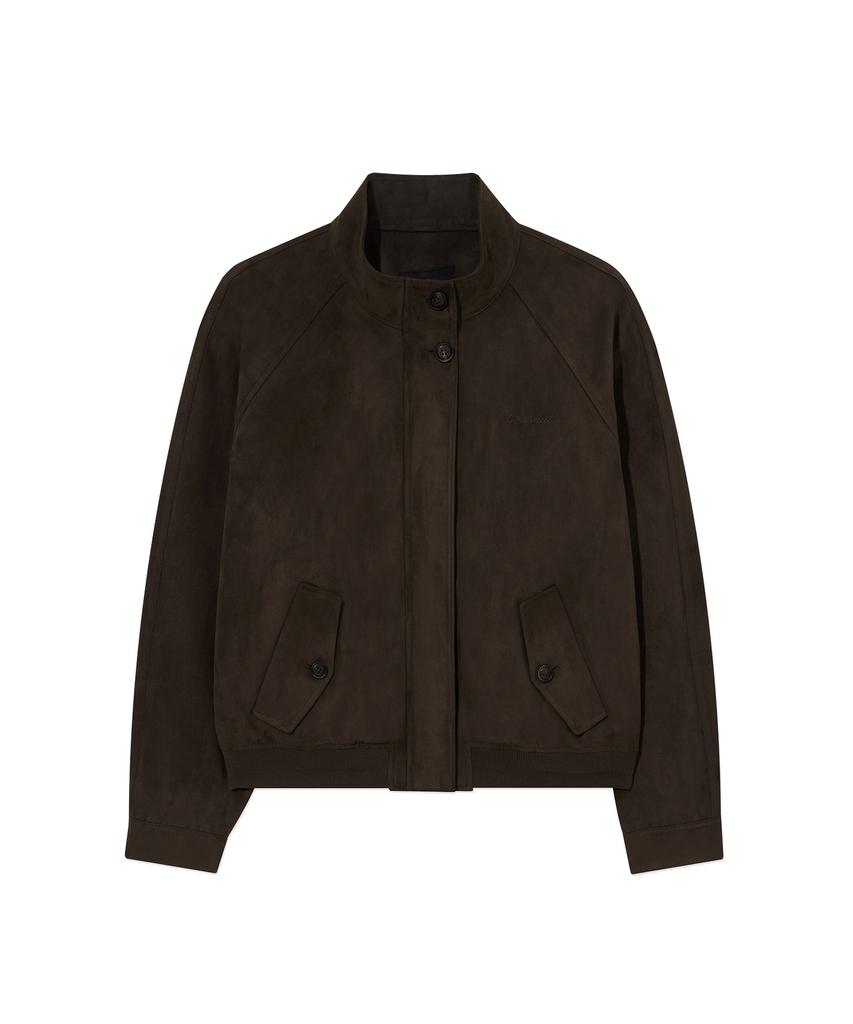 Covernat Woman Suede Harrington Jacket Brown