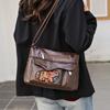 Women's Bag Embossed Elephant Shoulder Bag Large Capacity Crossbody Bag Middle-aged Mother Bag