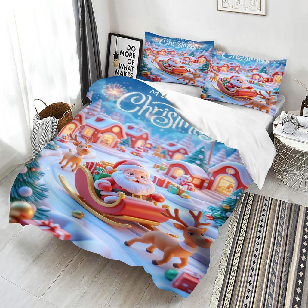 Christmas Duvet Cover Set Comforter Bedding 3D Children'S Bedding Set 3-Piece 1 Quilt Cover King Size