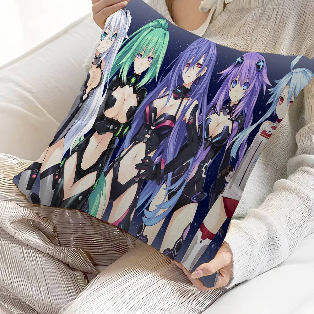 Anime Hyperdimension Neptunia Cushion Cover Pillowcase Upholstery Sofa Throw Pillow Home Decor Pillowcas
