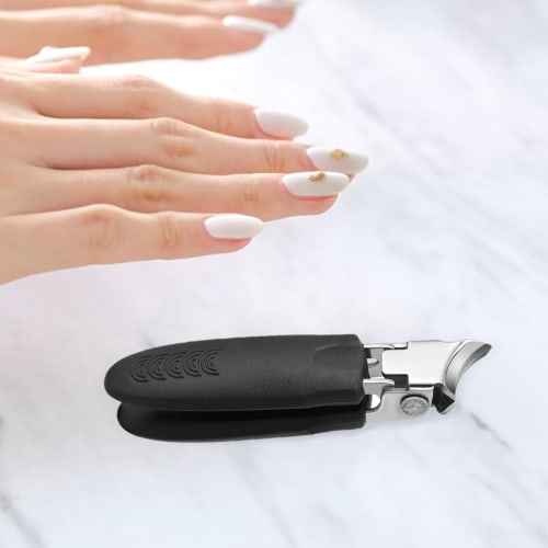 Angled Nail Clipper - Wide Jaw Anti-Splash Nail Cutter, Stainless Steel Ergonomic Curved Design, Multifunctional Toenail Trimmer for Home and Travel