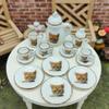 15Pcs Desk Top Mini Doll House Accessories Ceramic 7 Styles China Tea Cup Pocket Tea Set For Dollhouse Decor Kids Pretend Play