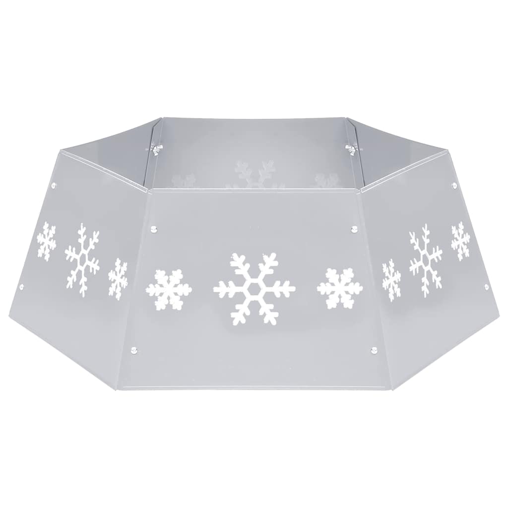 vidaXL Weihnachtsbaumrock Silbern und Weiß Ø68x25 cm