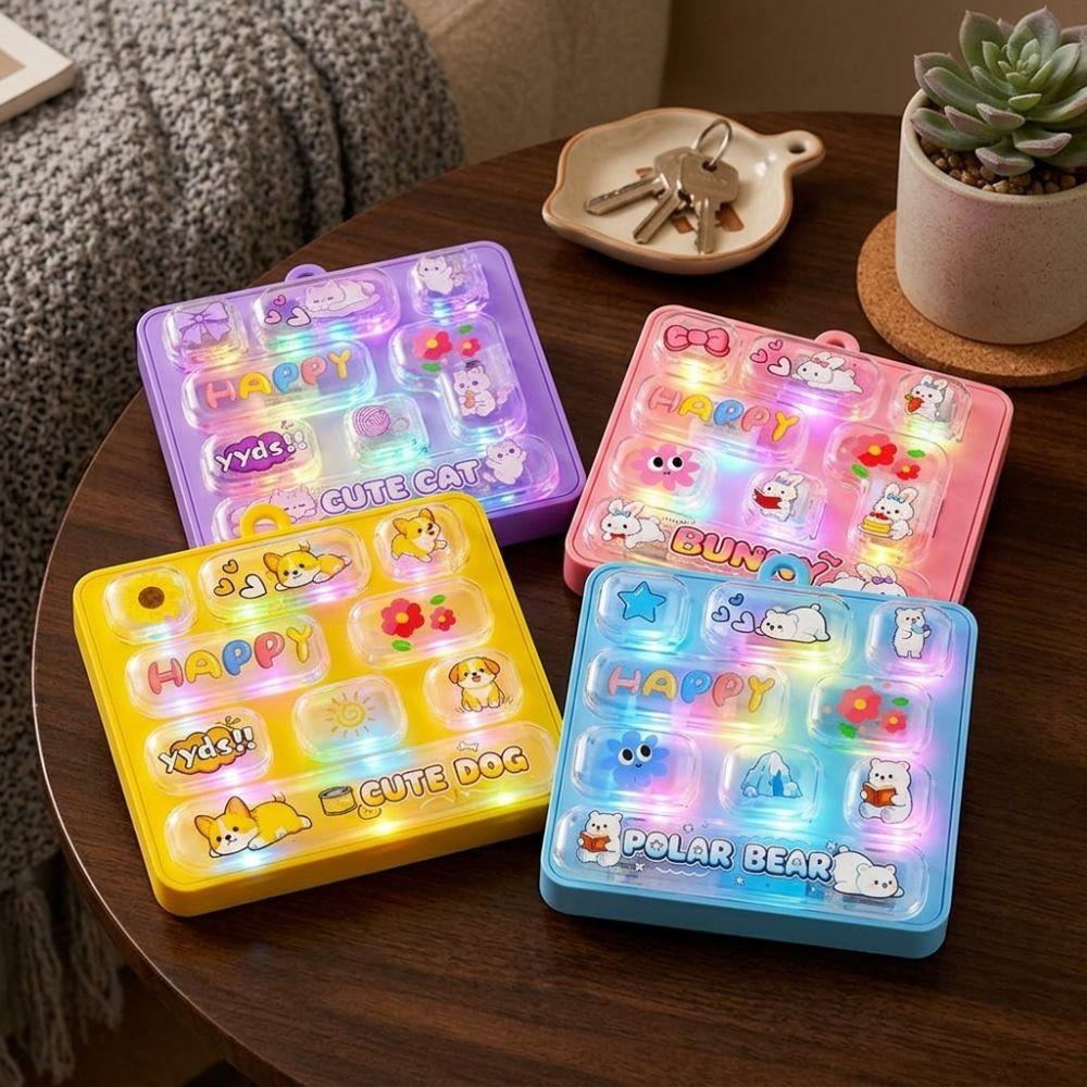 Animal Mechanical Fidget Keyboard Light-Up Fingertip Button Key Ring  Desktop Decor