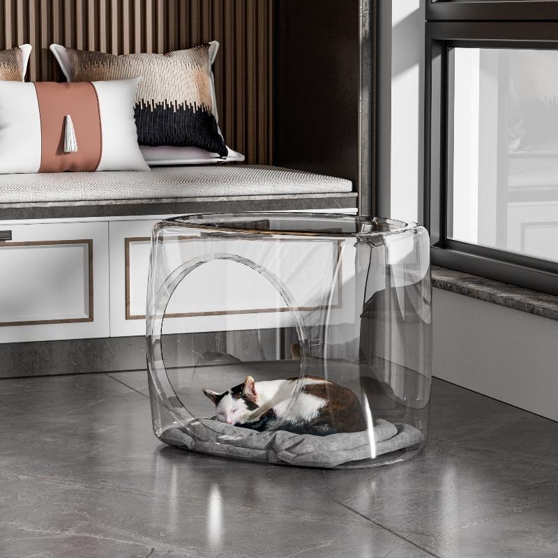 Transparent Cat Nest, Large Space for Home Use, Easy To Maintain, Space Capsule, High-end, Non Stick, Breathable, Semi Enclosed