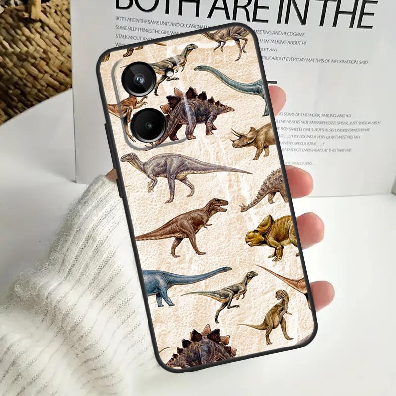 Dinosaur Pattern For Realme C75 C55 C71 C53 C67 C61 C33 C63 C51 C65 15 GT7 Pro 10 11 12 13 14 Pro Plus Case