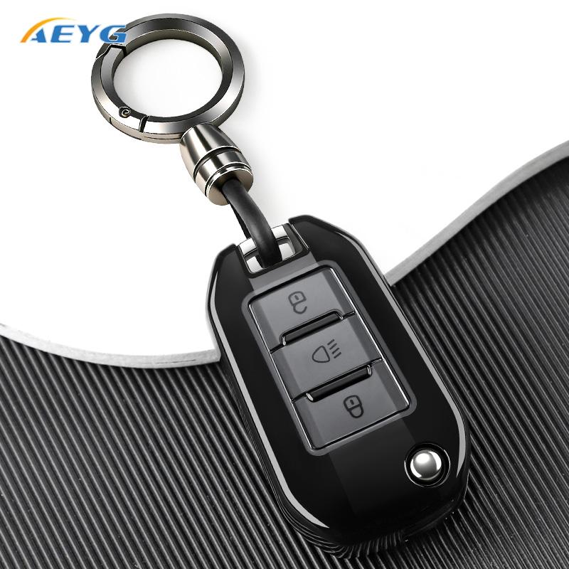 Tpu Key Case Cover Holder Fob Keychain For Peugeot 208 3008 308 508 408 2008 307 4008 For Citroen C4 C3 C6 Cactus C8 3 Buttons