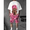 Men's Comfortable Summer Outfit Casual Fashionable T-Shirt and Shorts Set Soft Breathable 3D Pattern Print