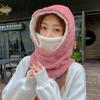 3-in-1 Women Hat Thick Fleece Hat with Ear Flaps Facemask Outdoor Hat Furry Caps Windproof Hat Hiking Running Headwear