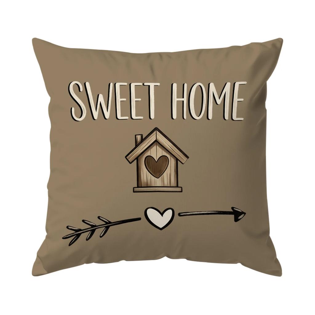 1pcs/4pcs Bless Home Farmhouse Cushions Pillowcase Polyester Cushion Cover Throw Pillow Pillowcover Home Car Sofa Decor