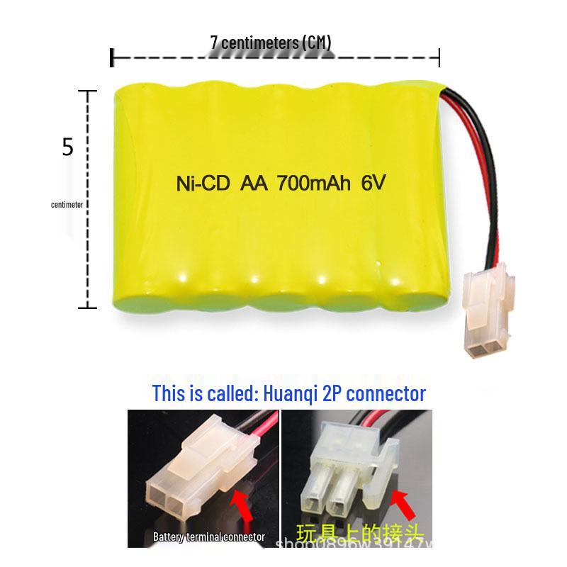 Rechargeable Battery Pack for Remote Control Toy Cars - 3.6V, 4.8V, 6V, 700mAh - Toy Accessories