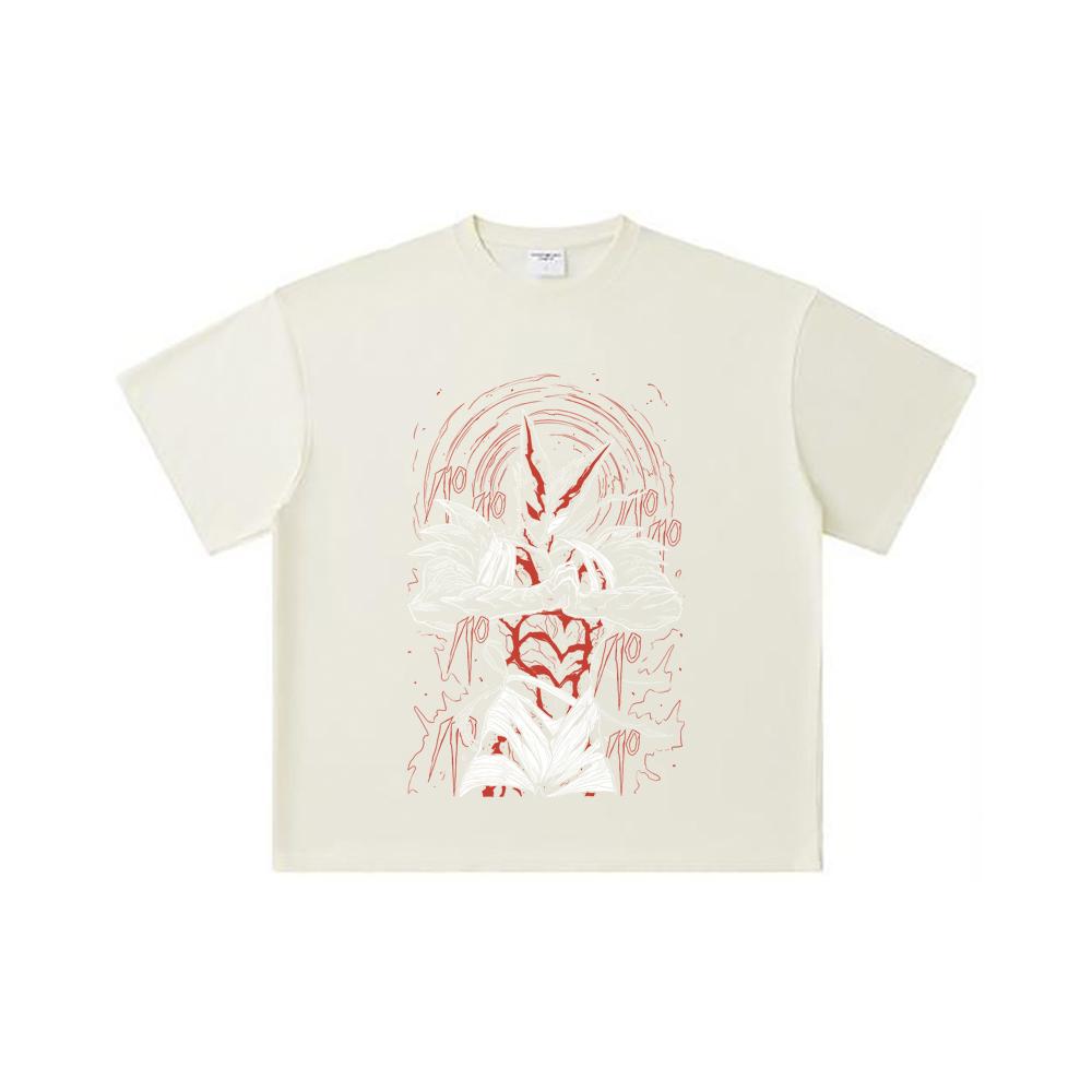 

Хлопковая футболка унисекс плотностью 260 г/м², двойная пряжа, 32 счет, 100% хлопок, с принтом Гаро из One Punch Man V3 S абрикосовый