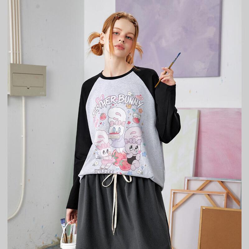 

UNIFREE American Retro Raglan Long Sleeve T-Shirt S