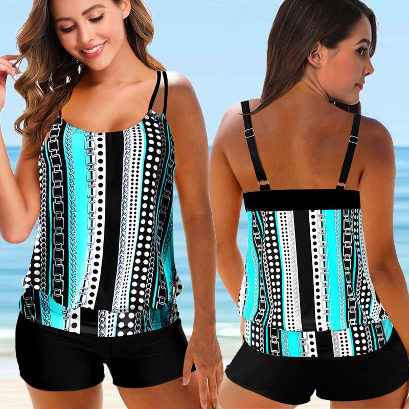 Women Beachwear Swim Tankini Monokini Swimwear Bathing Suit Two Pieces Swimsuits Plus Size Printed Tankinis