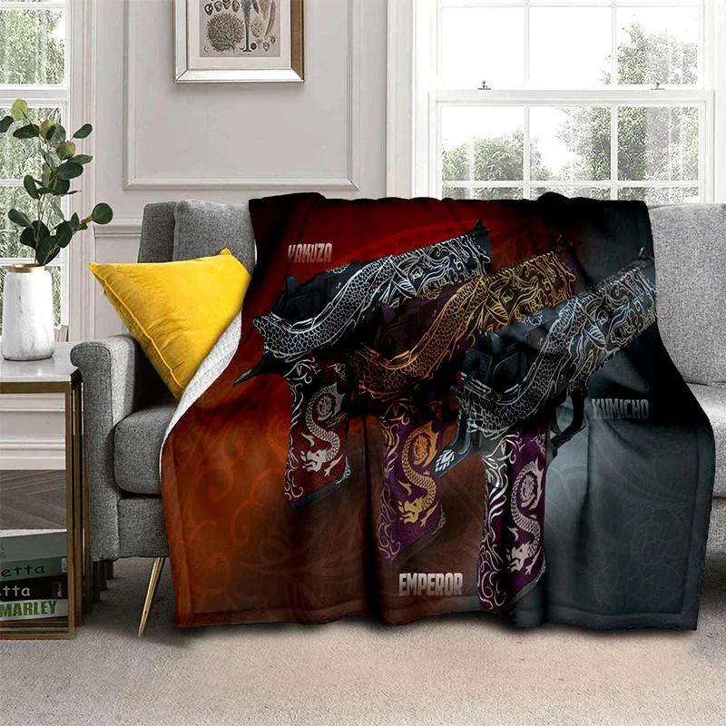 3D Gun Knife USP,AK,M4,AWP,Rifle Pistol Cartridge Blanket,Soft Throw Blanket for Home Bedroom Bed Sofa Picnic Cover Blanket Kids