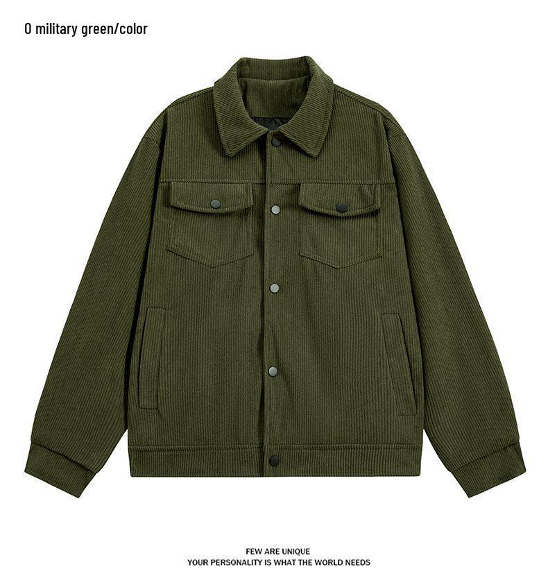 Spring/Autumn Men's Trendy Corduroy Lapel Jacket 2026