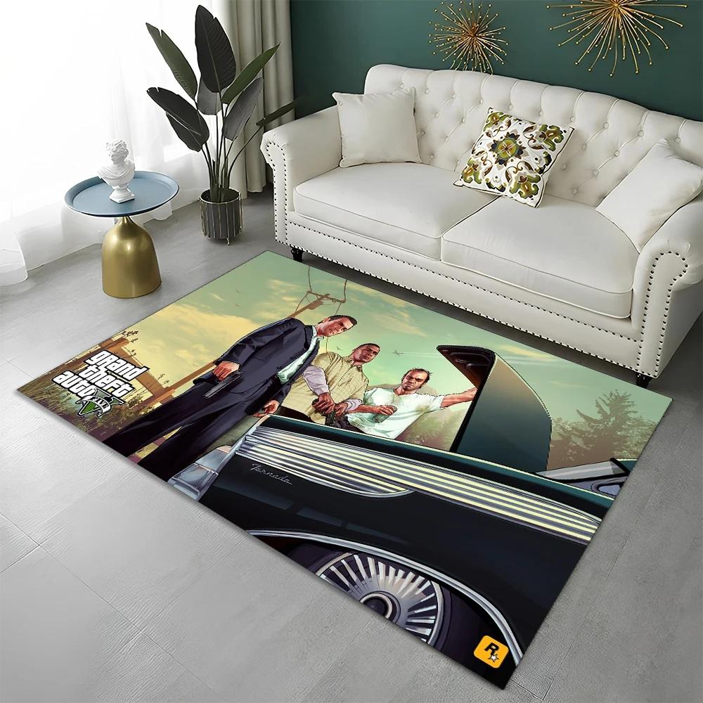 GTA Grand Theft Auto Spiele Gamer Teppich Teppich für Zuhause Wohnzimmer Schlafzimmer Sofa Fußmatte Dekor Kinderbereich Teppich Rutschfeste Bodenmatte