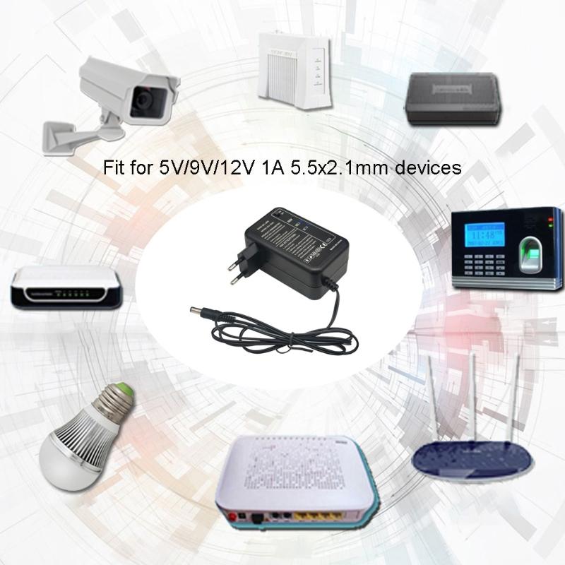 Rechargeable 4000mAh 5V 9V 12V 1A UPS Backup Power Supply Adapter 5.5x2.1mm Output for Wireless Router IP Camera