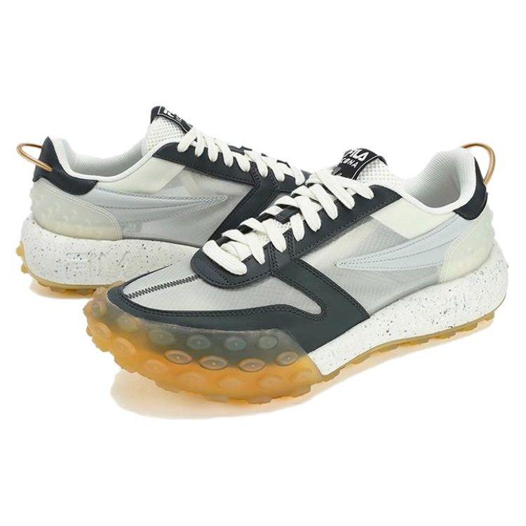 Fila Gara Fashion Bequemes Gewebe Synthetisches Leder Low Top Laufschuhe Herren Sneaker Schwarz Grau F12M323101FVU