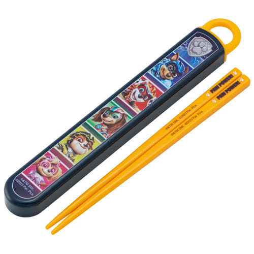 Skater Bento Chopstick Case Set, 16.5cm Chopsticks for Kids, Antibacterial, Paw Patrol Movie, Easy-Open Slide-Open, Made In Japan (ABS2AMAG-A)
