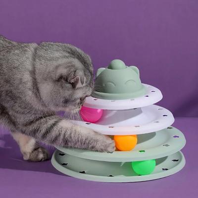 Torre giocattolo per gatti Giradischi Roller Balls Giocattoli Interattivi Intelligenza Allenamento Pista Puzzle Giochi divertenti Accessori