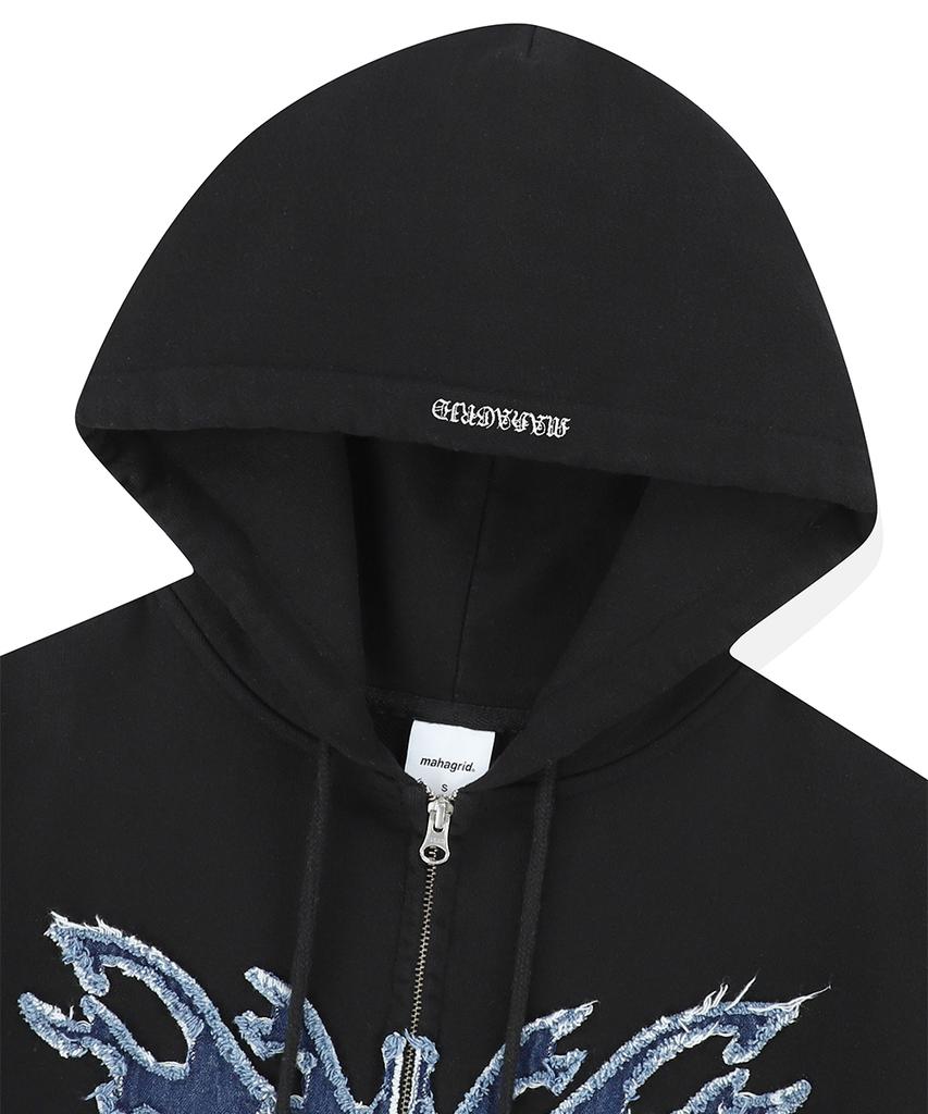 Mahagrid Butterfly Applique Hood Zip-Up Black(Mg2Esmm413A)