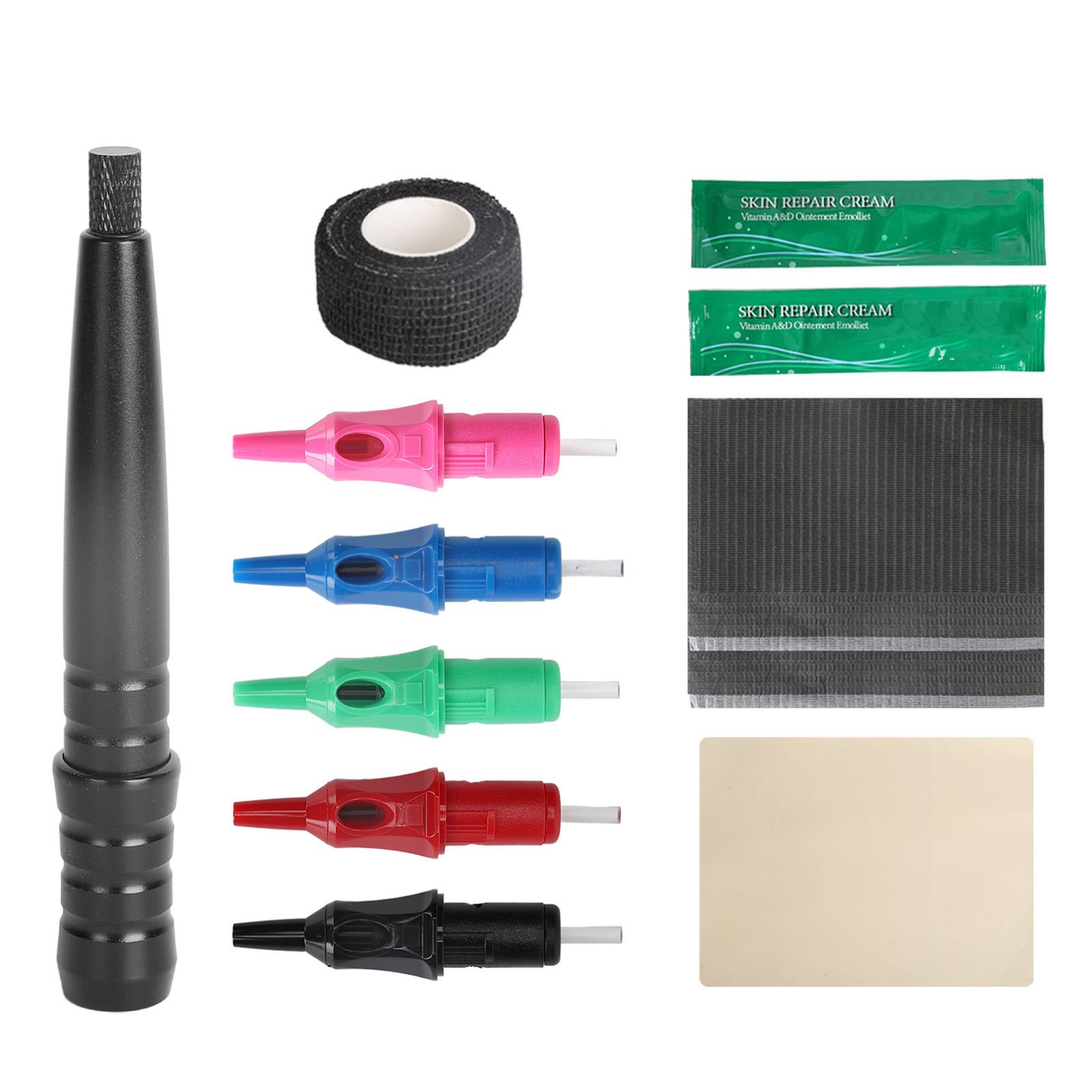 

Картридж для тату-практики, алюминиевый сплав, ручка-ручка, 50 шт., шариковые ручки, розовые, черные, красные