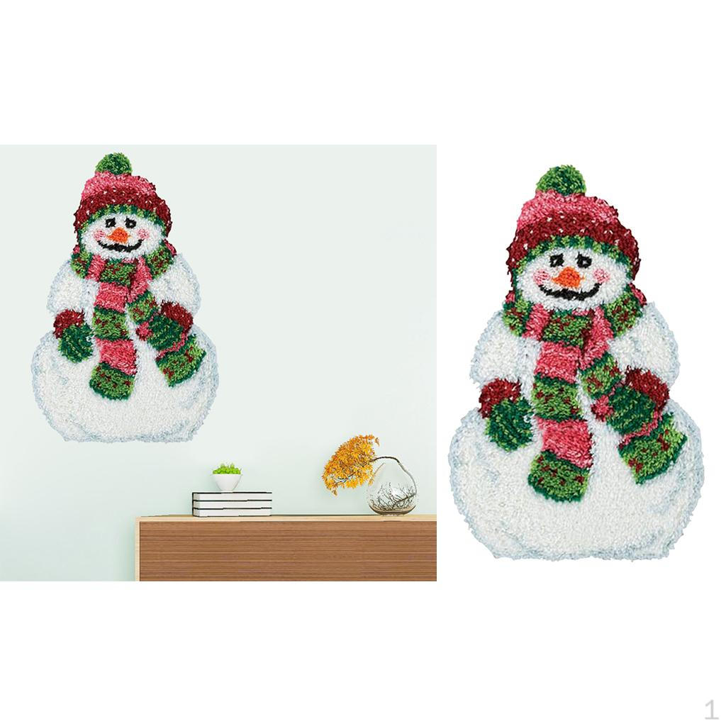 Hook Rug Kits Embroidery Needlework DIY Rugs Tapestry Kits,Snowman 01