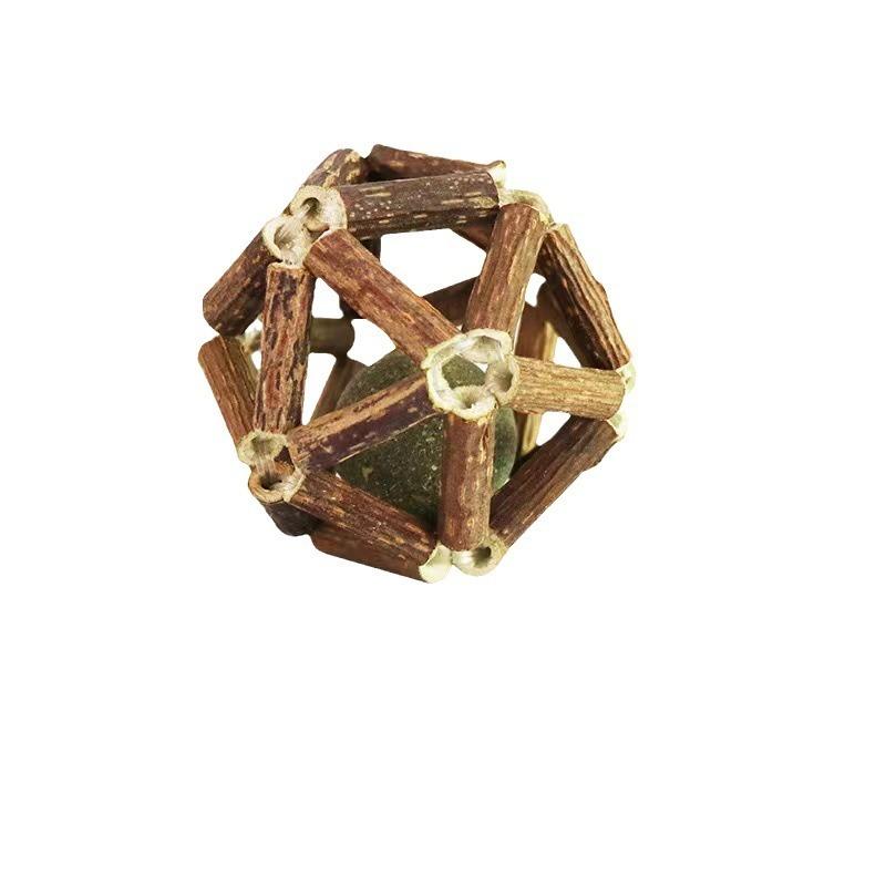 Catnip Silvervine Feather Galls Raffia Toys for Cats, Teething Stick Chew Toys Interactive Cat Teaser Wand Plaything