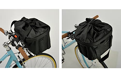 Captain Stag (CAPTAIN STAG) Front Basket, Detachable One-Touch Nylon Front Basket with Bracket, Black, YG-1336, 340mm Wide x 370mm Deep x 210mm High