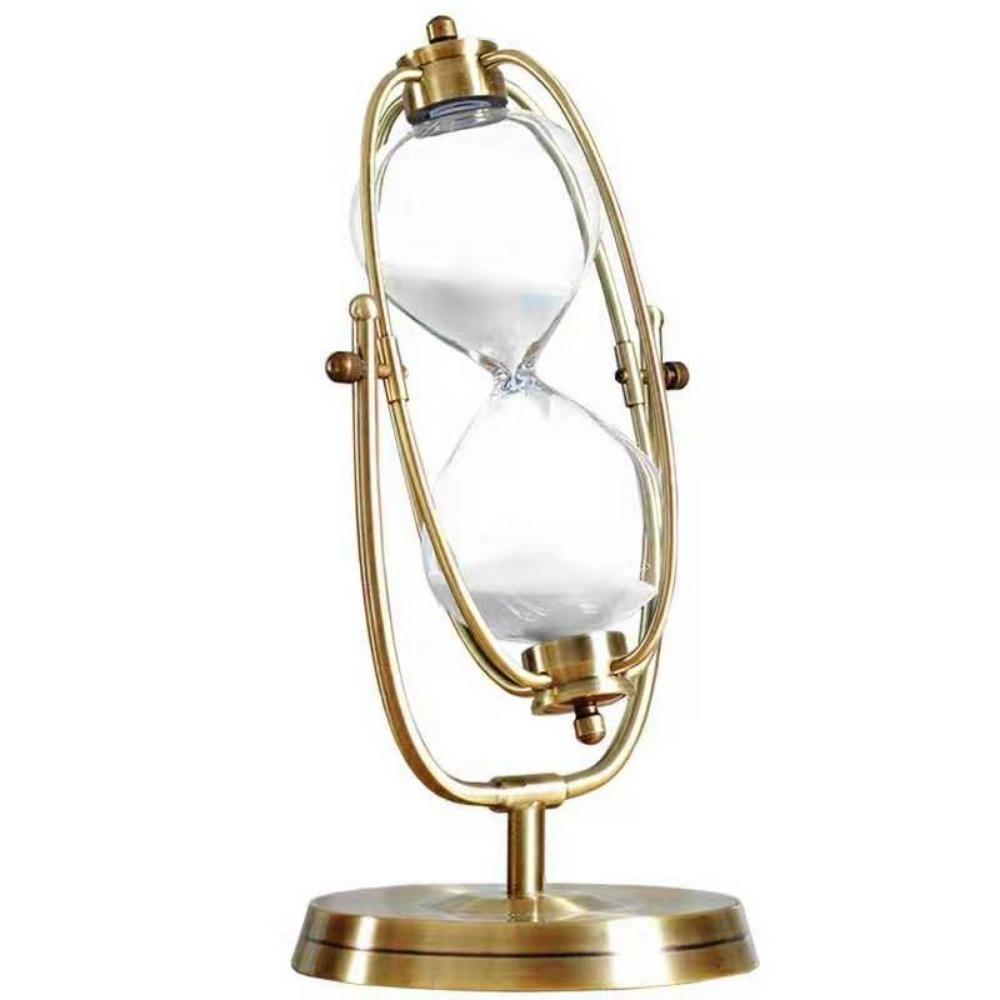 Gold Rotating Hourglass 15/30/60 Minutes Hourglass Timer Elegant Desktop Ornament  Tabletop Display