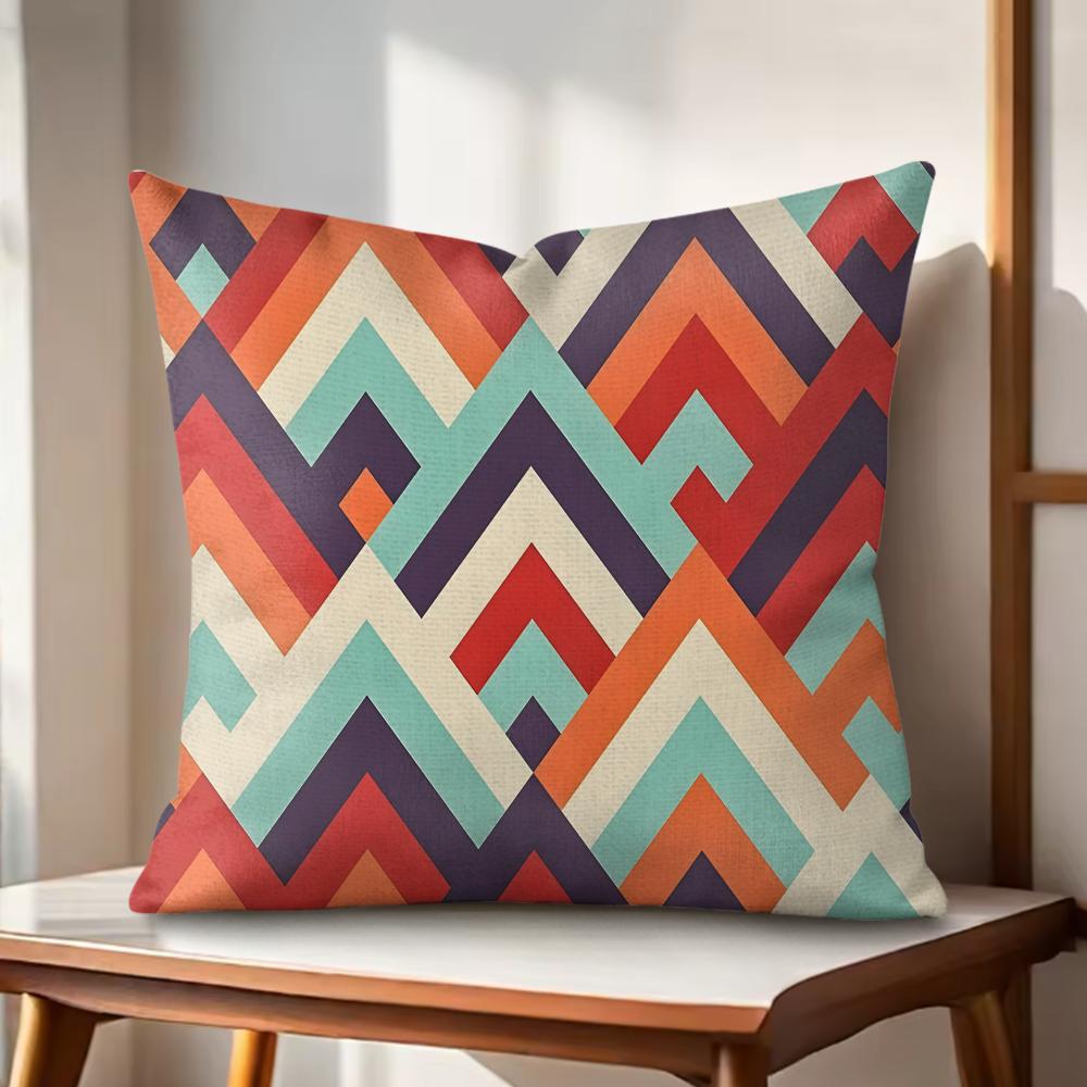 

Calm Geometric Color Cushion Cover Natural Linen Organic Fabric DoubleSided Printing Couch Pillow Covers Home Decor 30x30cm