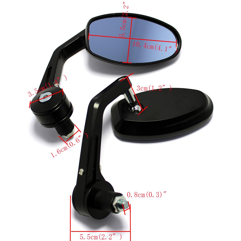 7/8'' 22mm Motocyklový Bike Cruiser Chopper ATV Hliníkový konec tyče Boční zpětné zrcátko pro Ducati Aprilia Victory