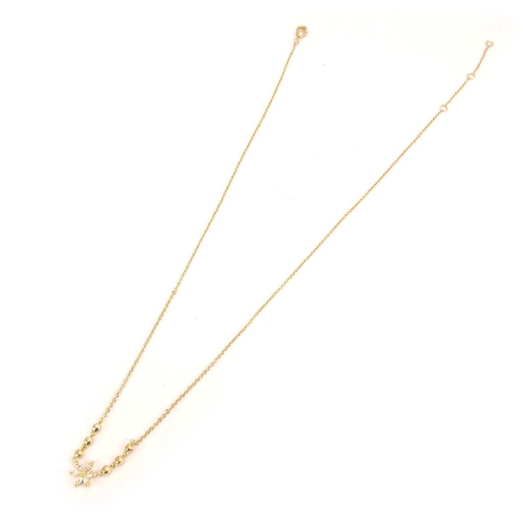 Les Trésors De Lily [L1282] - Gold-Plated Necklace 'Flora' White Gold - 12 Mm