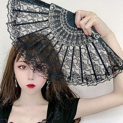 Folding Fan Exquisite Retro Smooth Opening Lolita Folding Lace Fan Outdoor Supply
