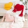 Couple Love Heart Palm Pillow Plush Toys Creative Modeling Red Cushion Blue and White Love Heart Plush Dolls