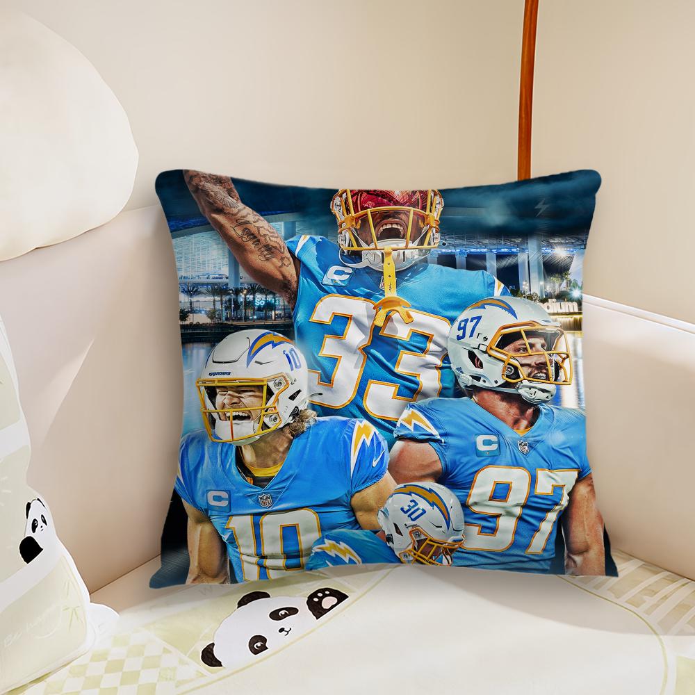 American Football Living Room Headboard Bedroom Office Cushion Cushion Sofa Nap Time Los A-Angeles C-Chargers Pillow Case