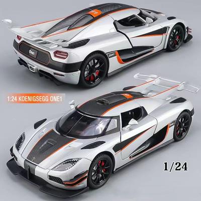 1/24 Koenigsegg ONE 1 Alloy Miniatuur Auto Diecast Metalen Schaal Auto Model Geluid en Licht Collectie Kinderen Speelgoed Voertuigen Cadeau