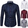 Heren overhemden met geruite print, lange mouwen, knopen, slim fit, casual zakelijk formeel overhemd, zakelijk werkoverhemd voor heren, ademende, zachte overhemden