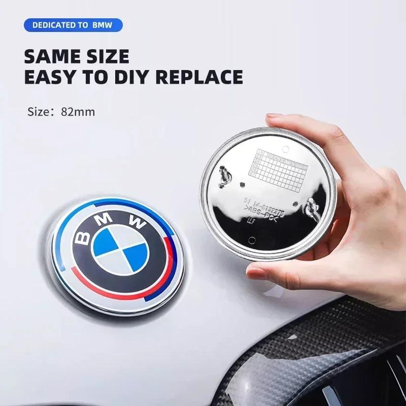 Emblemă pentru portbagaj, 82 mm, 74 mm, ecuson pentru capotă față, ediție aniversară de 50 de ani pentru BMW F10 F20 E46 E43 E63 E64 E90 E94 X5 X6