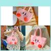Borsa a Mano Cartone Animato Peluche Kirby con Chiusura a Zip per Uso Quotidiano