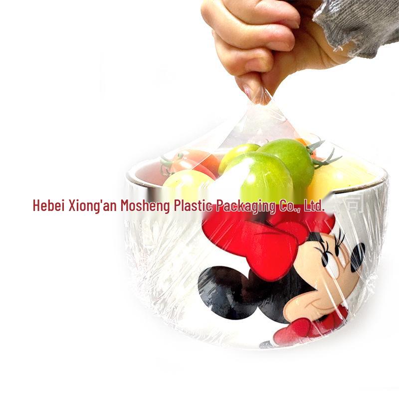 Household PE Fresh-Keeping Film with Sliding Blade Cutter, Food Grade, Large Roll, English Box