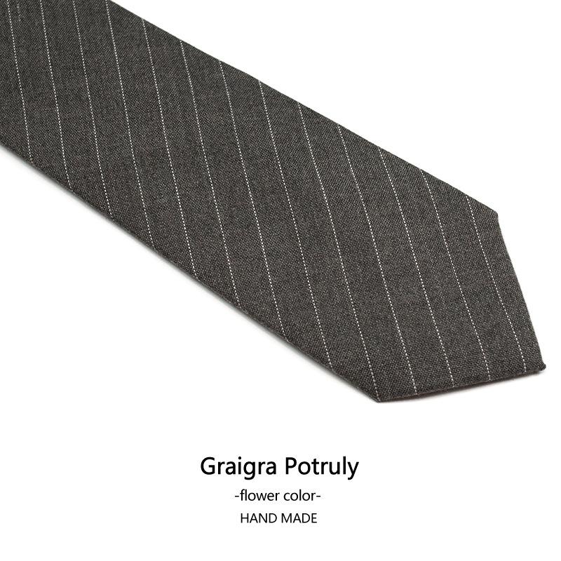 Houndstooth Plaid Coffee Gray 6cm Tie Men's Retro Casual Fashion