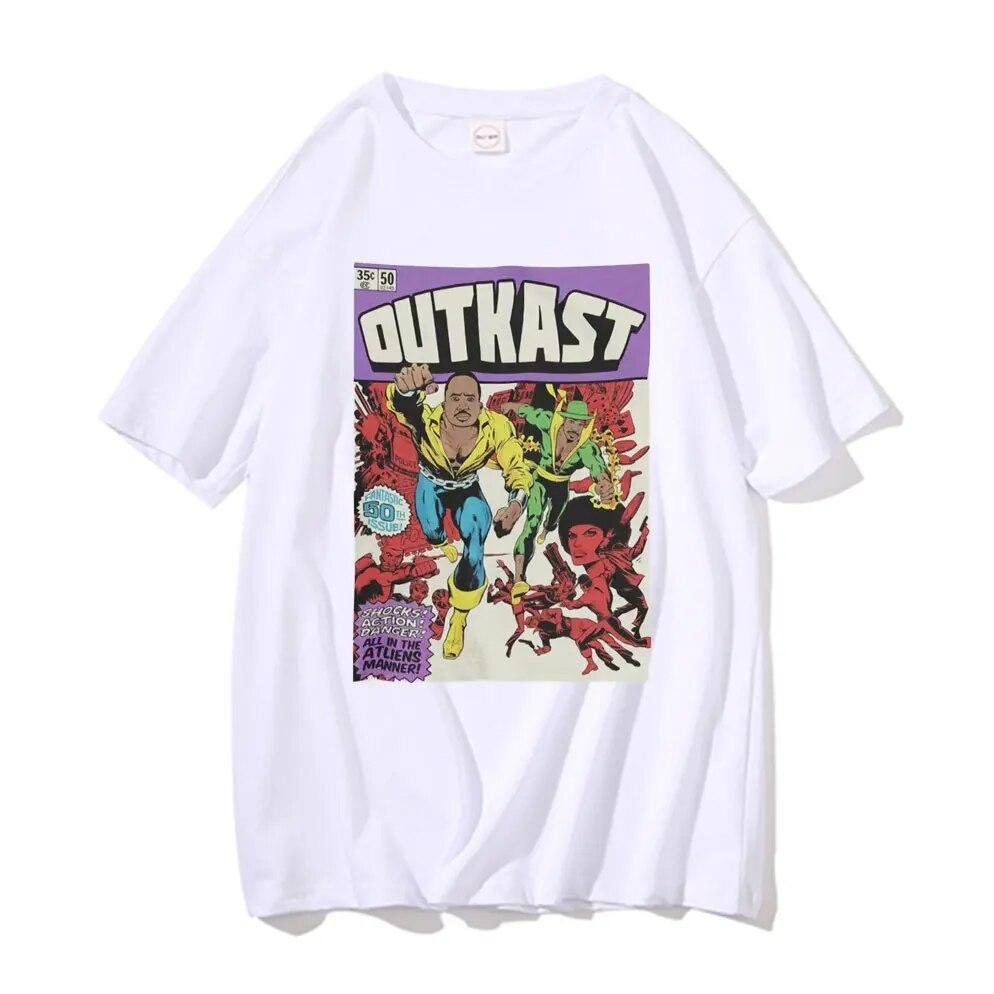 Tričko inspirované komiksem Outkast s rapovým grafickým potiskem Unisex Dámské Vintage tričko Unisex Bavlna Oversized Tričko Unisex Hip-Hop trička